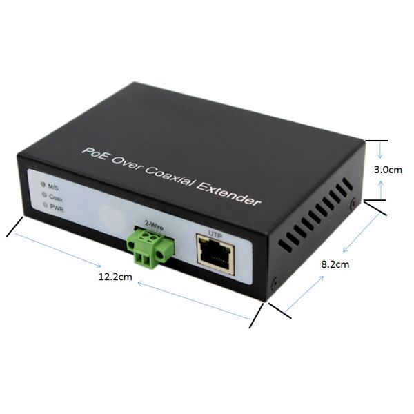 10/100Mbps EOC Converter with POE function IP RJ45 Lan over 2wire twisted-pair extender 300m for CCTV IP cameras