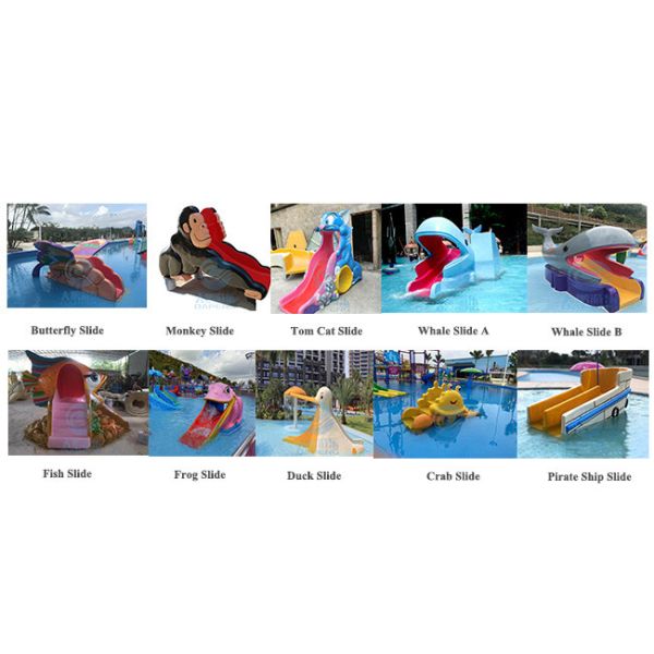 Commercial Mini Pool Slide Fiberglass Water Park Pool Slide Anti Static For Hotel