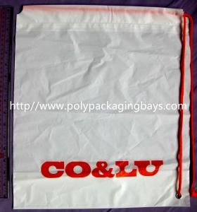 Personalized CPE / LDPE Plastic Drawstring Backpack Shopping Shoulder Tote Backpack
