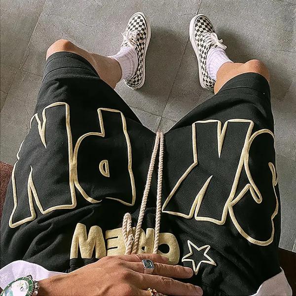 Quality Custom Jogger Oem Custom Logo High Quality Cotton 3d Puff Print Pill Zipper Streetwear Basketball Running Gym Shorts for Men for sale