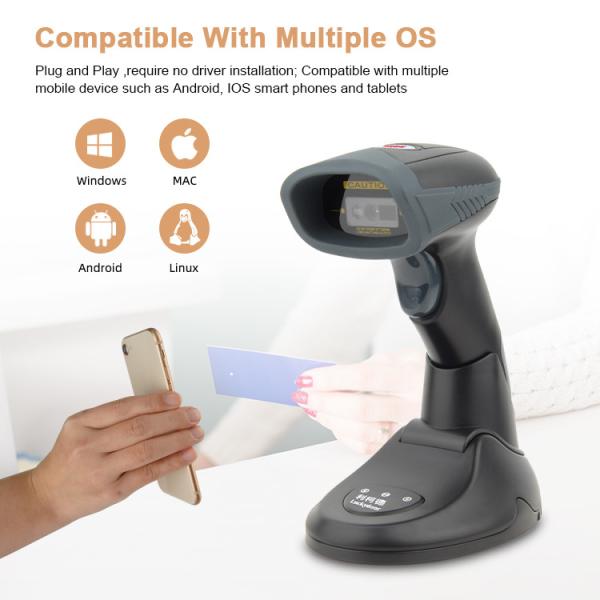 Wireless Bluetooth 2D Barcode Scanner Fast Decoding For Supermarket Store /