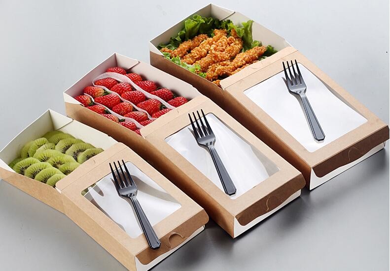 kraft paper sandwich box with window ,triangle sandwich box for packaging,Cardboard Box With Clear Window Burger Sandwic