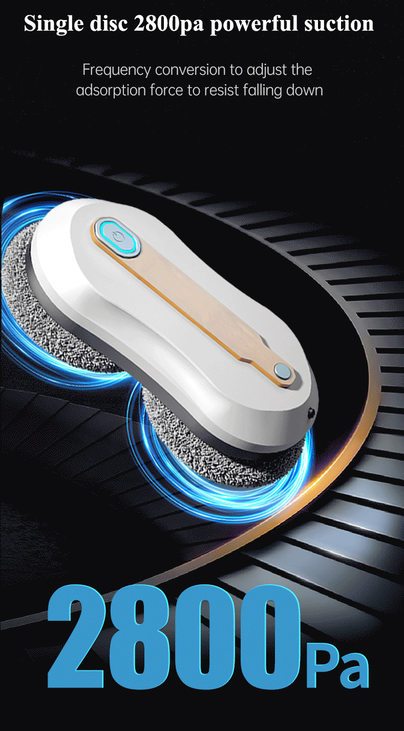 68mm Intelligent Window Cleaning Robot 70dB Mobile APP High Rise Window Cleaning Robot