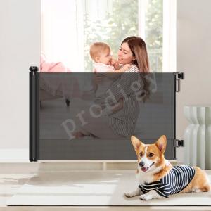 China Baby And Pet Retractable Mesh Gate Extends Up To 196&quot; Wide Child Safety Stair Gate wholesale