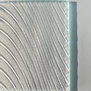 China White Transparent Textured Patterned Glass Wall Partition For Decoration on sale