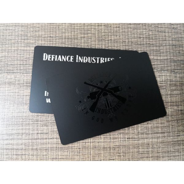 0.76MM Thickness Metal Business Card Steel Etched Glossy UV Spot Printing