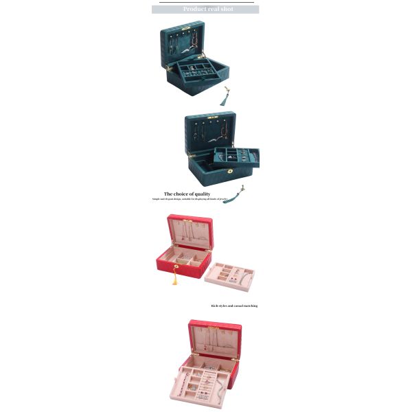 Multifunction Diamond Grain Jewelry Storage Box Leather Jewelry Organizer With Tassel