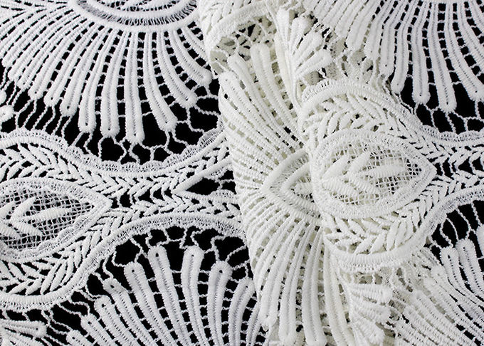 Heavy Embroidey Polyester Lace Fabric With French Venice Guipure DTM Azo Free