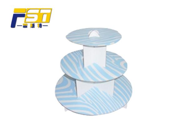 Quality Glossy Cardboard Cake Display , Easy Assembling Cardboard Christmas Cake Stand for sale
