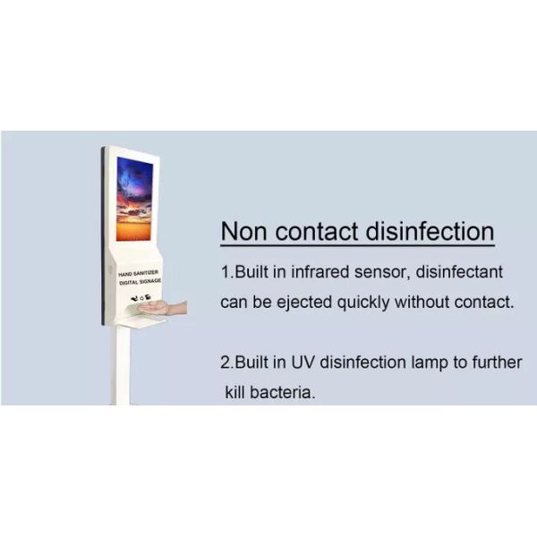 21.5" 1920*1080 Advertising Kiosk Hand Sanitizer Dispenser