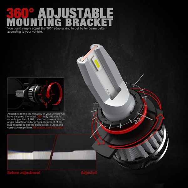 9012 Car LED Headlight Bulbs 4000K Temperature IP68 Waterproof