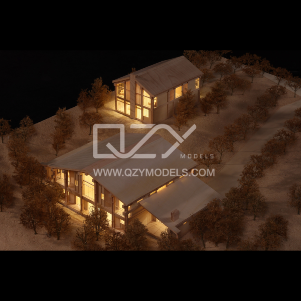 1:100 Scale Realistic Style Architectural Model with Solid Wood Craftsmanship for Display and Study