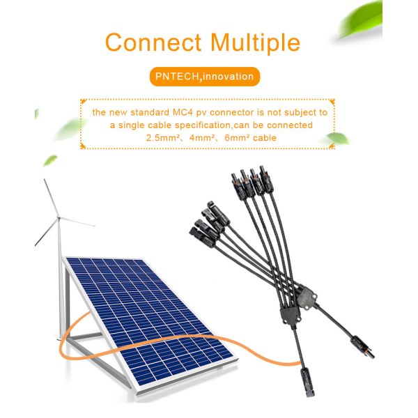 MC4 R4 Y Branch Solar PV Panel Connector 1 To 4 Split 50Hz