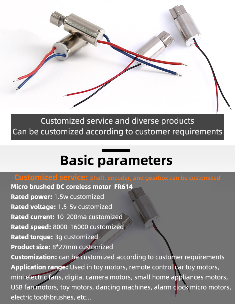 Faradyi Customized Model Airplane,Brushed Miniature Vibration Motor,Pin-type Coreless Dc Motor
