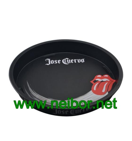 Quality Bar use or beer promotional use large round metal tin serving tray with custom Logo and graphic for sale