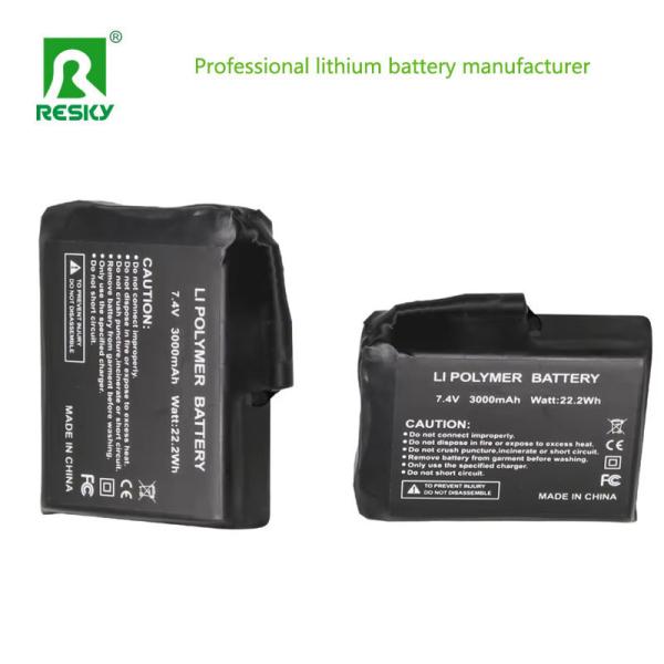 Quality 1S1P Heated Lithium Battery 3.7V 3000mAh Li-ion Power Battery For Heated Hat for sale