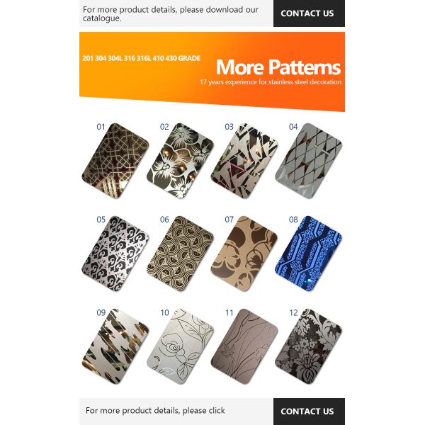 ASTM 201 304 Decorative Stainless Steel Panels 4x8 Stainless Steel Etched Sheet