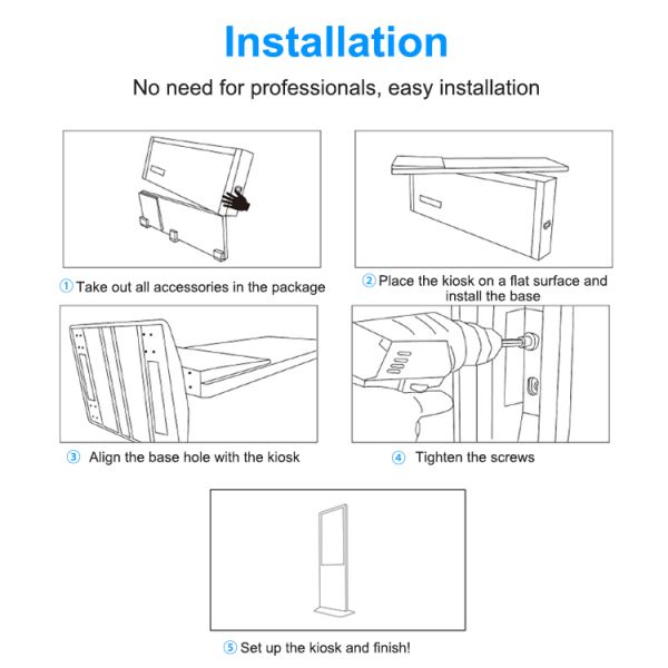 65 Inch Indoor Dual Screen Lcd Advertising Display Kiosk