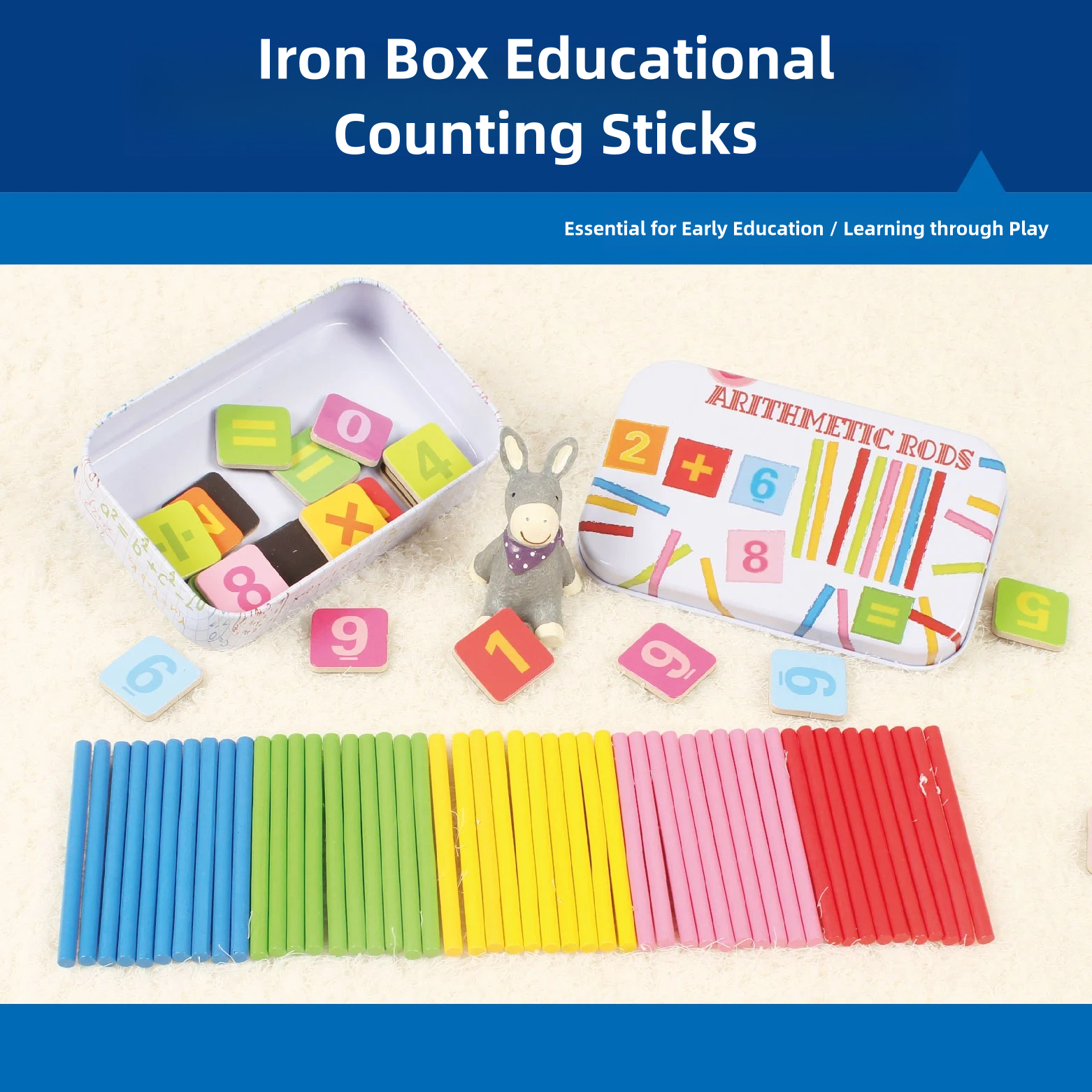 Wooden Counting Sticks Preschool Math Training Intelligence Teaching Calculation Baby Toy Montessori Educational Toy