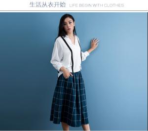 China cotton blue & white gingham dress fashionable n casual wholesale