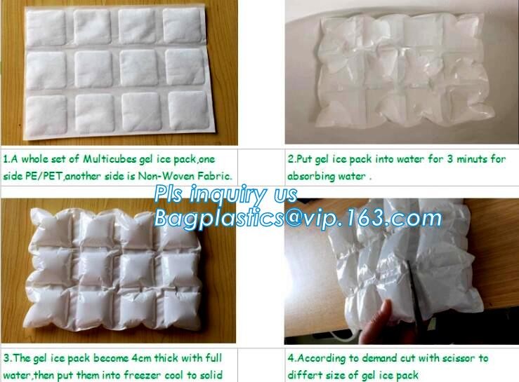 Liquid and fruit fresh keeping ice bag pack, bagged ice storage box for fresh vegetables, disposable ice cube bag for fr