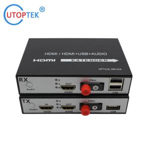 China compressed HDMI Video+Audio+USB KVM over fiber optical extender HDMI fiber optical media converter wholesale
