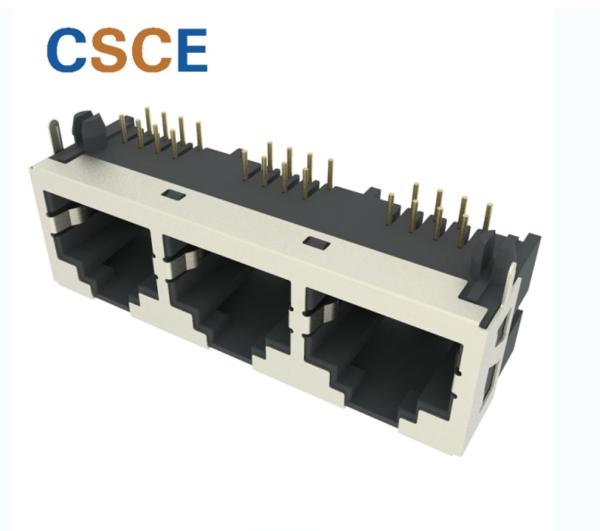 Quality 1×4 6P6C 8P8C Female Shielded RJ45 Jack For PCB for sale