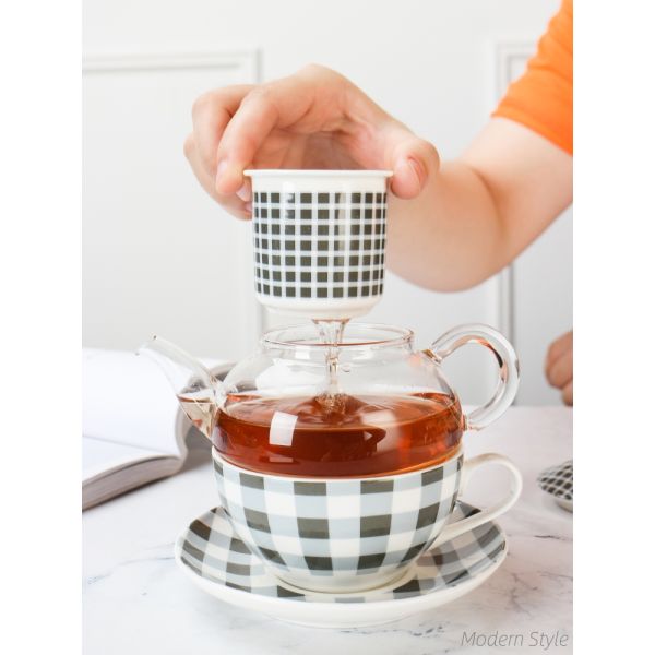 Custom Logo Artwork Ceramic Coffee Serving Stackable Pot And Cup Saucer For One Set