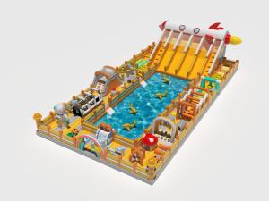 China Pvc Challenge Obstacles Inflatable Water Castles Around The Pool wholesale