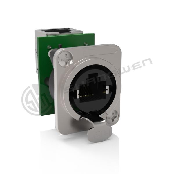 Quality Signal Rj45 Female Connector Socket Indoor Use Latch Lock D Shape for sale