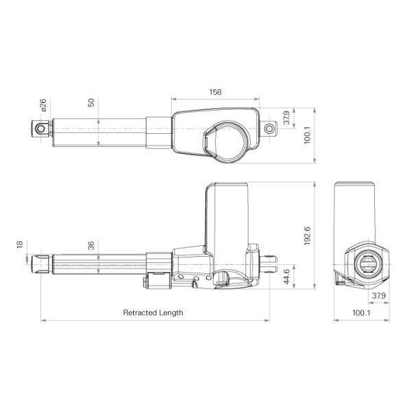 High-thrust 10000N IP66 Motorized Actuator Remote Control System 24VDC with Protection