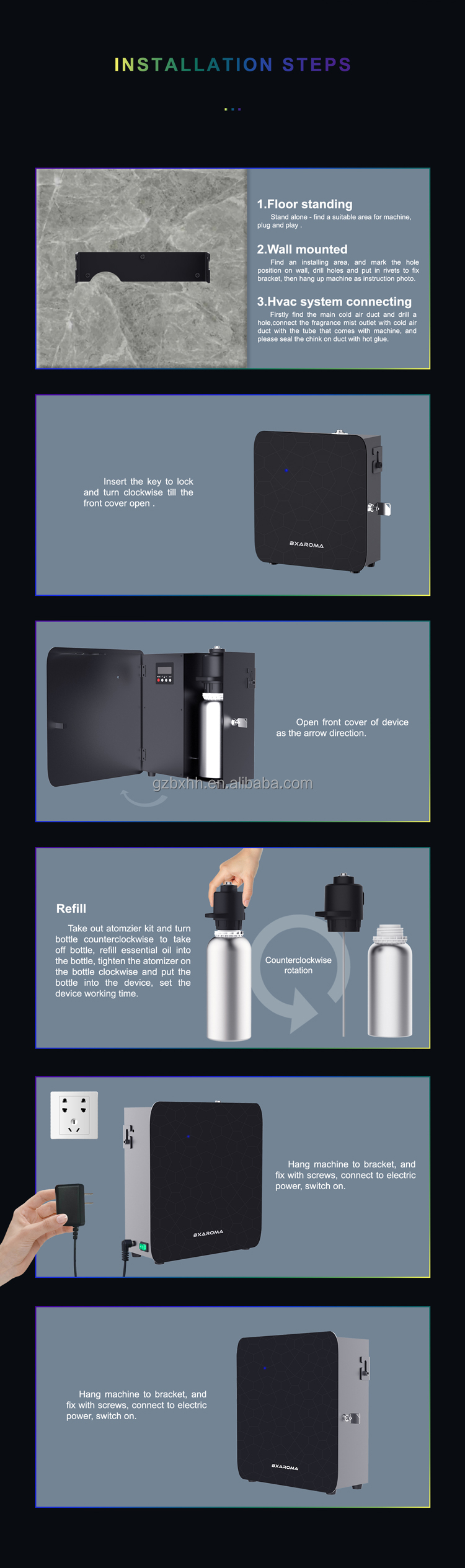 Black 500ml Aroma Diffuser Hotel Usb Electric Diffuser Sterilization