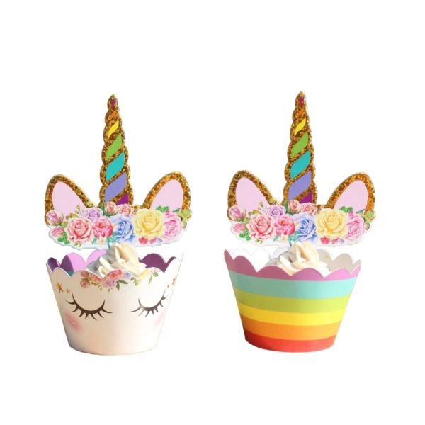 Unicorn Shape Paper Cupcake Wrappers , Mini Size Fancy Cupcake Wrappers
