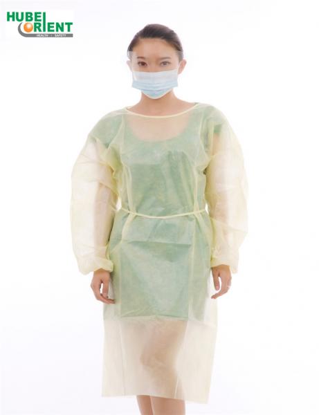 Single Use Long Sleeve Isolation Gown 40g/m2 With Elastic Wrist For Medical Use