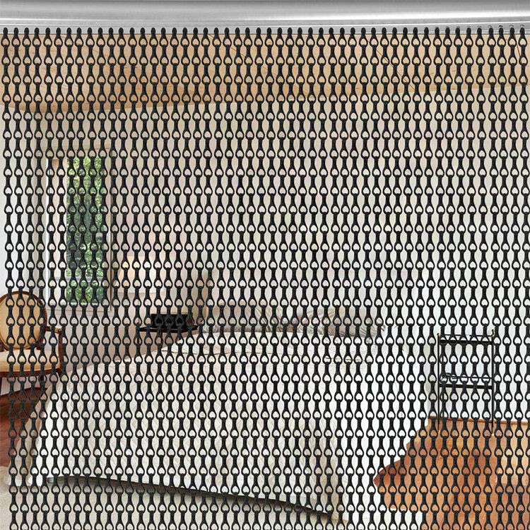 Hook Link With Anodized Insect Screen Room Dividers Aluminum Double Chain Curtains For Effective Fly Protection