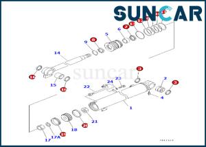 Boom Cylinder Service Seal Kit Komatsu 7079829600 707-98-29600 Boom Cylinder Seal Kit For PC30R-8 PC35R-8