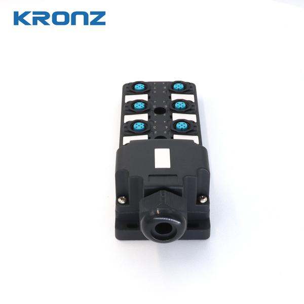 Quality Industrial Distribution Box Dual Channel No components 8 Port M12 Connector Junction for sale