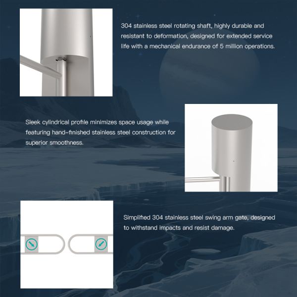 HCW Opening Swing Gate Flap Barrier Supermarket Security Barrier Smart Card Door Automatic Access Control