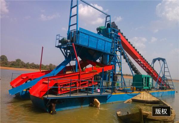 Quality Gravity Separation 60CBM/H Bucket Chain Dredger Gold Dredging Boat for sale