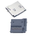 Phone Pos Mini Sd Card Connector , 9pin 1.85H TF Push Push Memory Card Connector