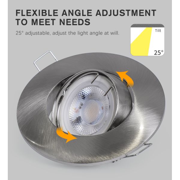 Modern Adjustable Round Housing Gu10 Downlight Fitting 100mm Diameter