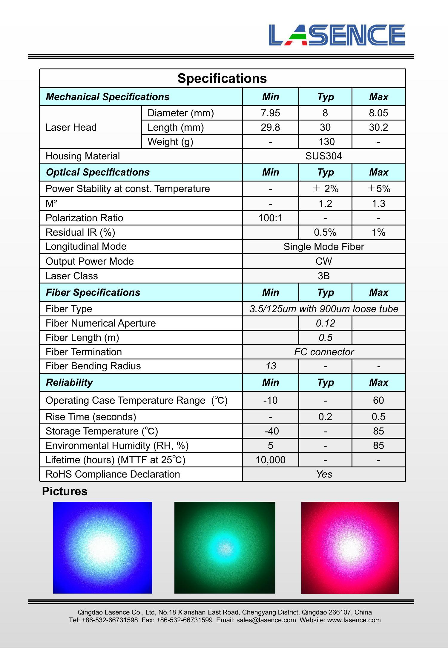 CW Output Power 450nm 30mW Singlemode Laser Diode Module for Industrial Applications