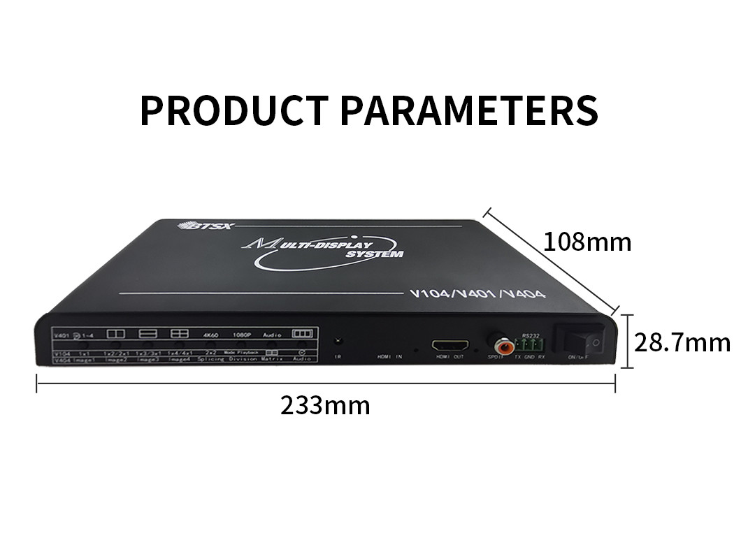 4K60 HDMI Multiview Monitor 1 Out 4 In HDMI Screen Splitter Multiviewer
