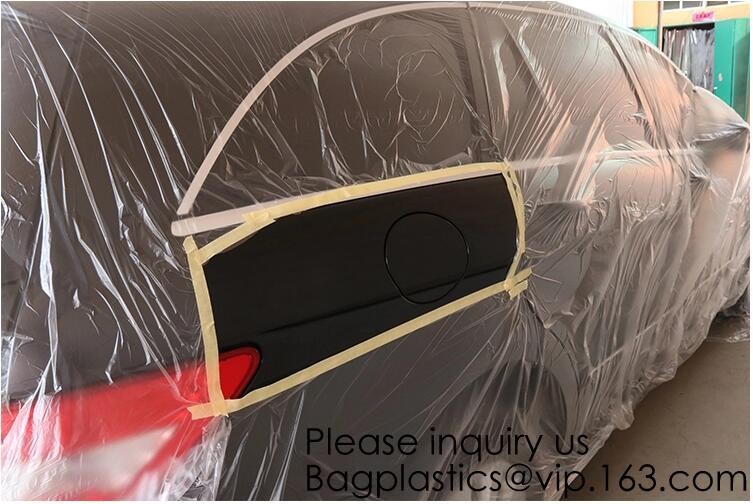 Disposable Plastic Car Cover with Elastic Band Medium Size, Kit De Protection, Car Clean Kit, car protection disposable