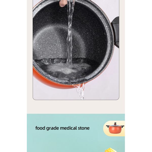 28cm Kitchen Cast Iron Maifan Stone Micro Pressure Cooker With Handle