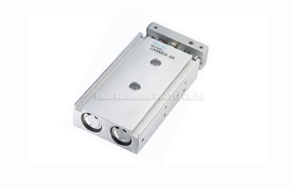 Quality CXSM Guided Rod Double Shaft Bore size 6~32mm Pneumatic Air Cylinder With Magnet / Rubber Buffer for sale