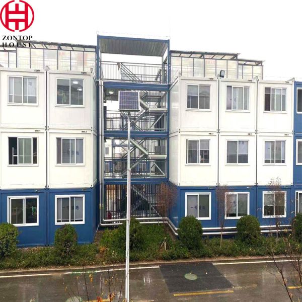 Zontop China 4 Bedrooms Luxury Prefabricated Modern Quick Concrete 20ft Container Homes 2 Story Prefab House