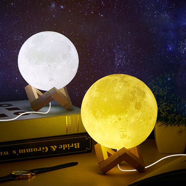 Dimmable LED Smart Moon Lamp APP Voice Control Cold Warm Color