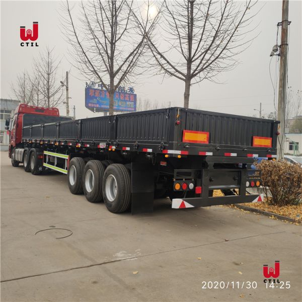 50t Truck Semi Trailers 12.00R20 Heavy Duty Trailer Truck