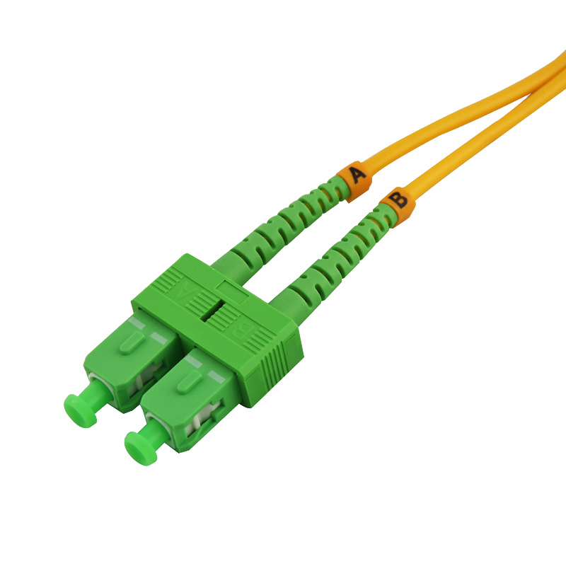 SC APC to SC APC Fiber Optic Patch Cable Single Mode Duplex LSZH Sheath